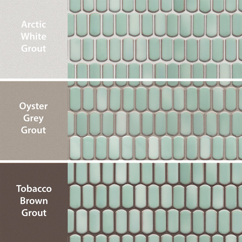 Hudson Capsule 12-1/4 In. X 13-1/8 In. Porcelain Mosaic Tile, Mint Green