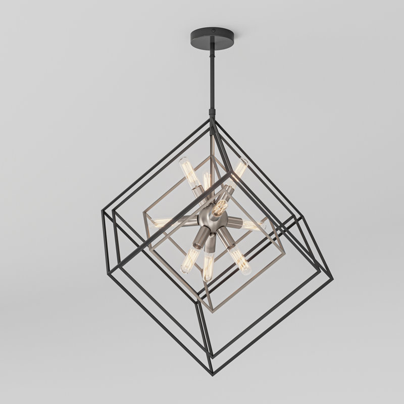 Lustre 9 lumières Campbell-Josh nickel brossé