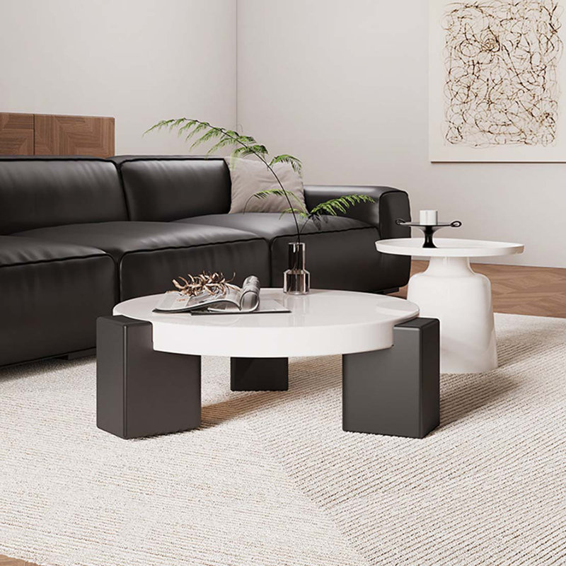 Table basse ronde de style crème