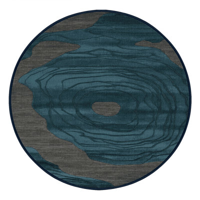 Tapis bleu abstrait lavable à la machine