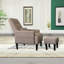 Grey Fabric Chair With Adjustable And Soft Upholstery Living Room In - Modern, 5 Angles Adjustable, Push Back Function