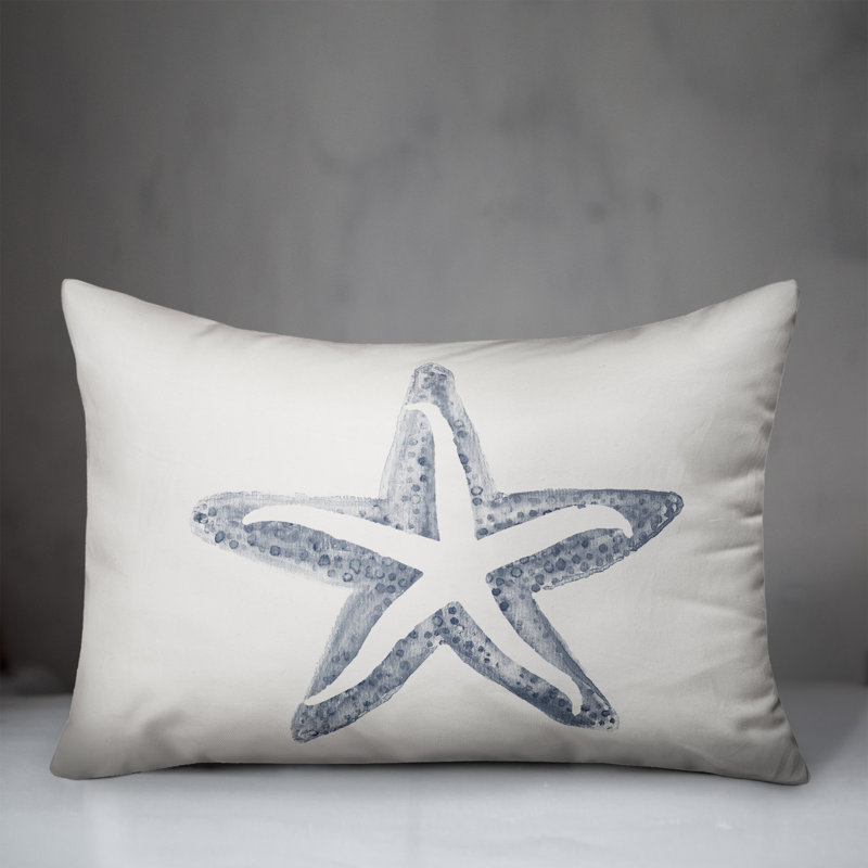  Simple Starfish Rectangular Pillow Cover & Insert, Navy