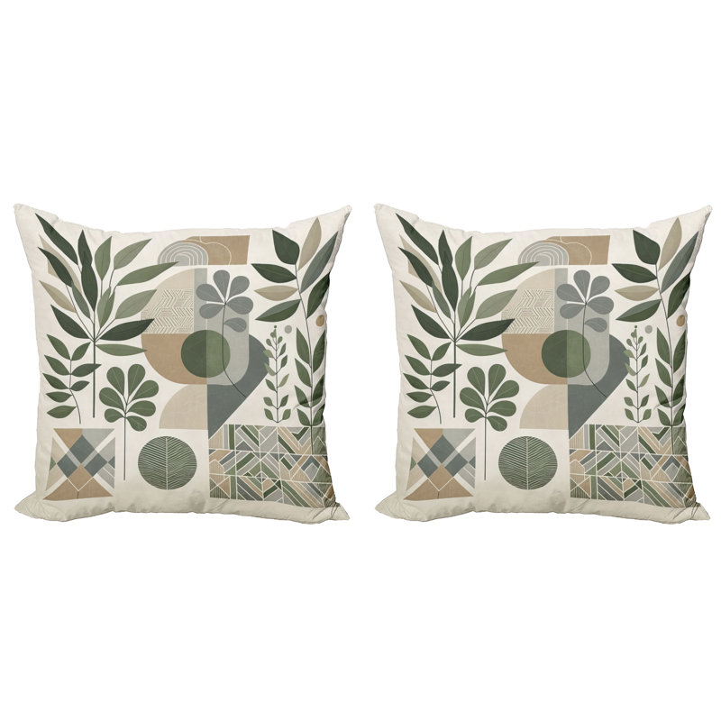 429403_Ambesonne, housse de coussin Monstera, paquet de 2 romantiques minimalistes, H 20 po x l 20 po