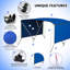 Housse de protection en toile de qualité supérieure pour bateau avec 3 arceaux en toile de qualité marine, 2 poteaux de support arrière réglables, parois latérales en filet amovibles, 2 sangles, coffre de rangement à fermeture à glissière, H 6 pi x H 46 po x l 61 à 66 po-118044212