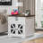 Farmhouse Nightstand Side Table with Chargers, 24” Side Table with Drawer Combination Lock and Wire Barn Door-1086739070