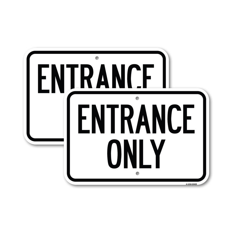 (Paquet de 2) Enseigne de stationnement seulement entrée 12 po x 18 po