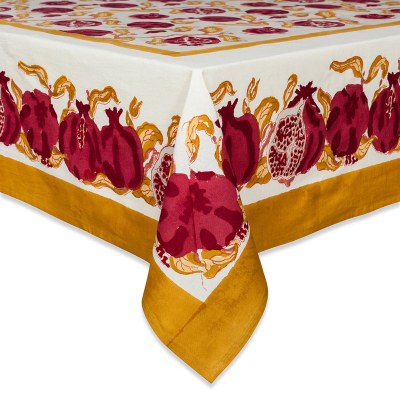 Floral Cotton Tablecloth, 71" W x 128" L
