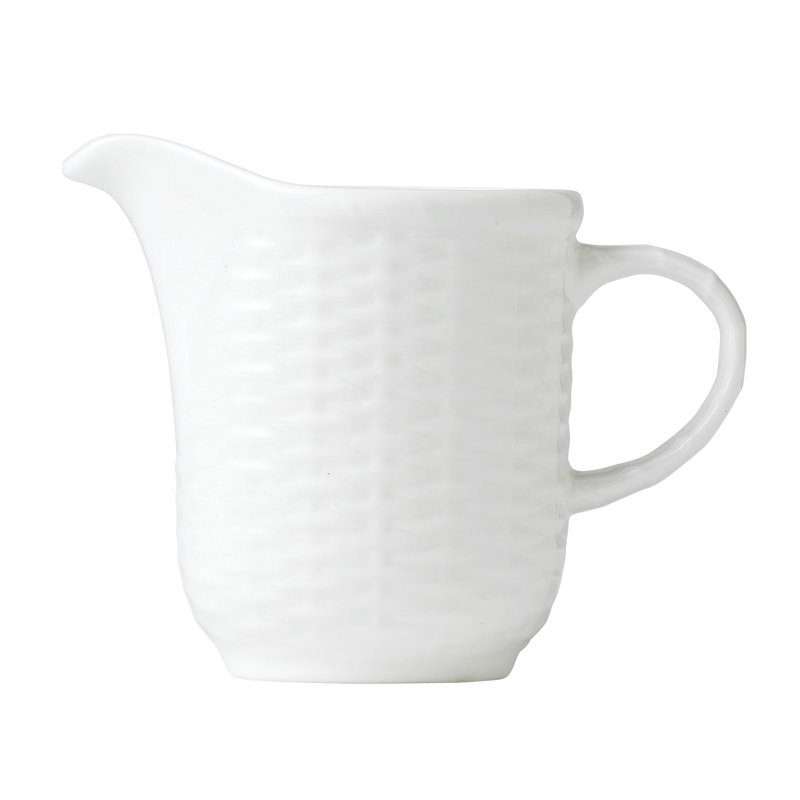 Nantucket White Bone China Basket Weave Creamer