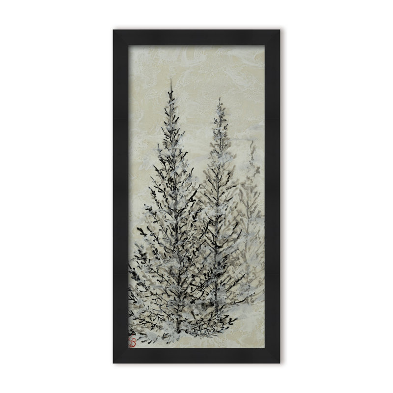 Nature Inspired "Silent Pines" Canvas Wall Art By , 48" H x 24" W x 1.125" D, Framed Print, Brown