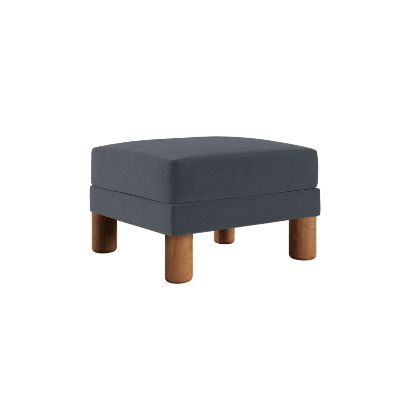 Essential Ottoman, Ash Recycled Velvet, Cylinder