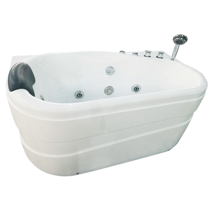 57.13'' x 29.88'' Acrylic Bathtub with Faucet, Right