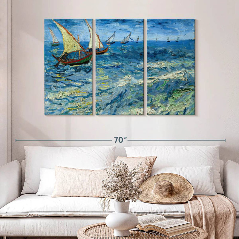 Bateaux de pêche Mehar à Saintes-Maries, H 32 po x l 50 po