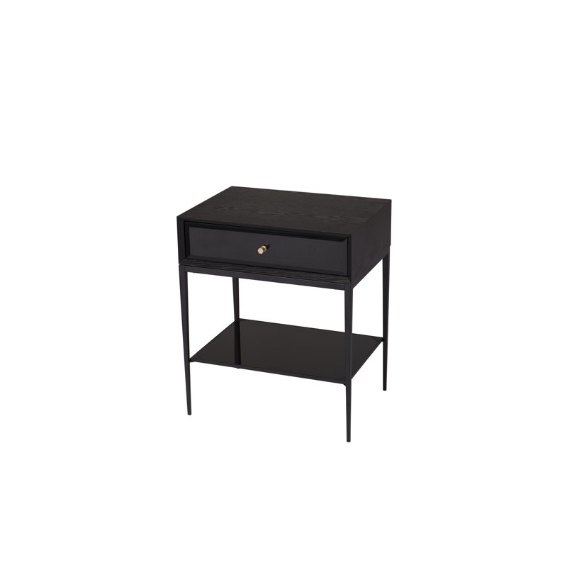 Tarquin 55cm W Manufactured Wood Bedside Table