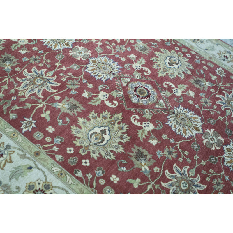 Tapis rouille et ivoire noué à la main de haute qualité, Rectangle 8 pi 1 po x 11 pi 9 po
