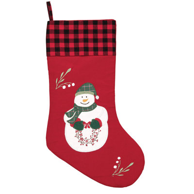 Chaussette de noël holly bonhomme de neige
