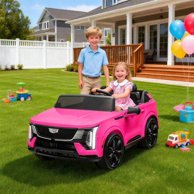 24V Ride on Toys Licenced Cadillac Escalade IQ 2 Seater with Remote Control Kids Ride On Car,Pink