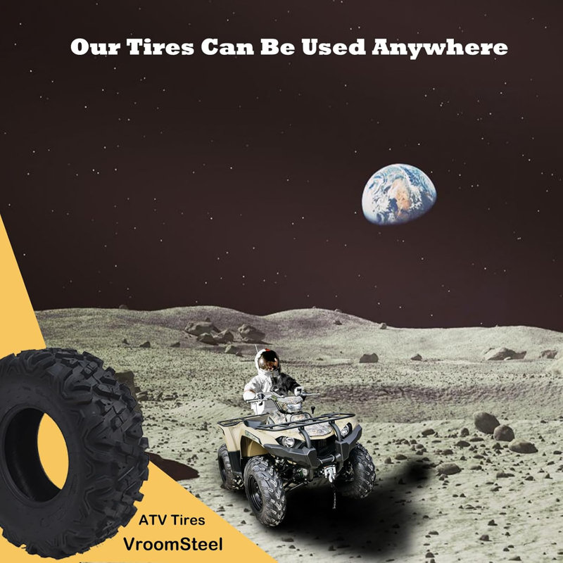 Ensemble de 2 pneus tout-terrain pour VTT / UTV 25x8-12，6PR Tubeless, Deep Step, AT25X8-12-6PR TL LANCER