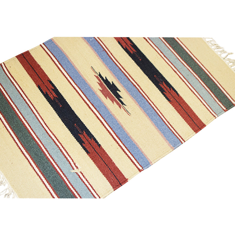 Hand Knotted Cotton Area Rug in Multi