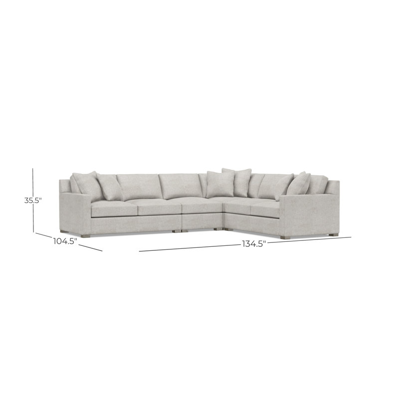 Kelsey Sectional, Gray Polyester