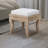 Rowan 18.5" Coastal Woven Rattan Vanity Stool with White Upholstered Cushion, Natural Mango Wood Backless Makeup Chair for Bedroom & Bath-45007964
