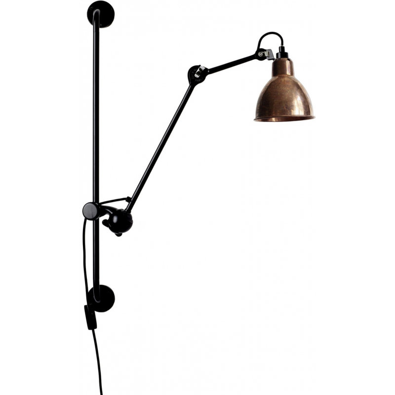 Lampe avec bras pivotant 1 lumière Lampe Gras, Cuivre