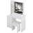 37" Middle Size Left Bedside Cabinet Vanity Table + Cushioned Stool Dresser Set, 2 AC+2 USB Socket, Hair Dryer Stand, Large Touch Control LED Sliding Mirror, 3-Color Switch, EPA, GCC, UL Certificate-1773228988