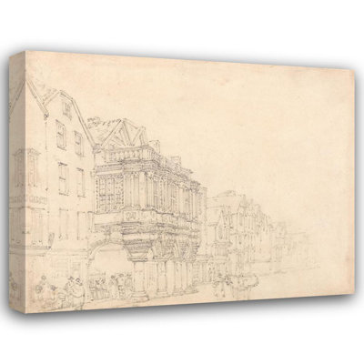 "The Guildhall, Exeter" by  Thomas Girtin - Gallery Wrap Canvas Wall Art