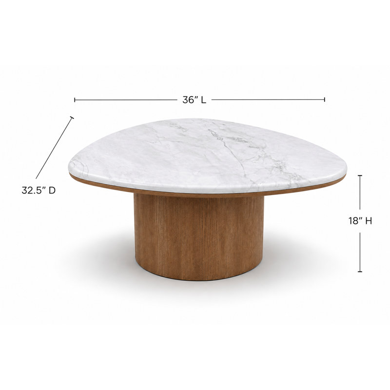 Universum Marble Coffee Table, 18" H x 36" W x 32.5" D