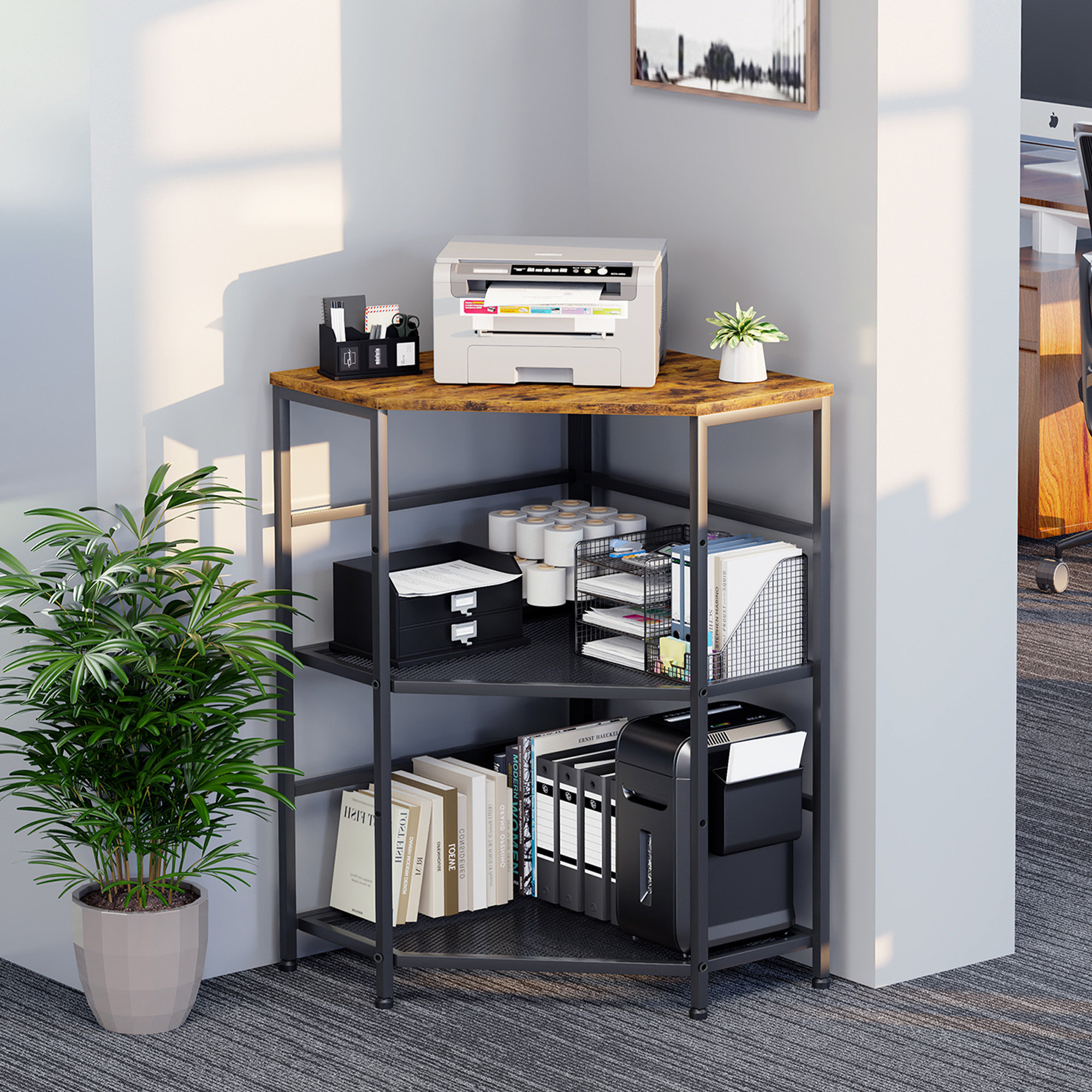 17 Stories 3-Tier Corner End Table With Charging Station | Wayfair