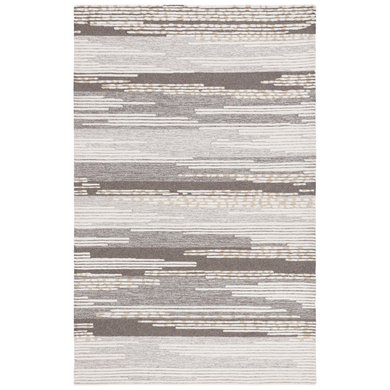 Martha Stewart 300 Hand Tufted Wool/Cotton with Latex Abstract Rug in Beige, Rectangle 5' x 8'
