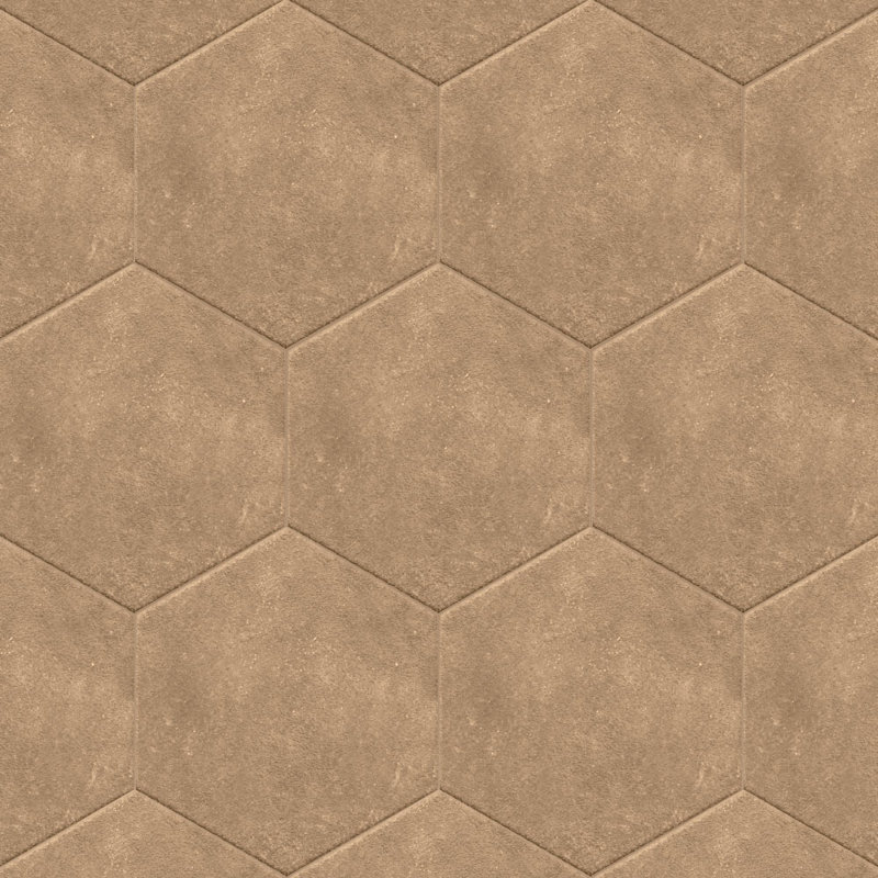 Handmade 9X10 Hexagon Porcelain Tile, Red