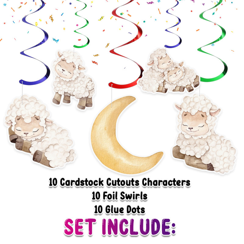 Sheep Streamers Birthday or Baby Shower Party Decorations for kids