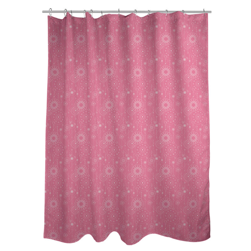 Rideau de douche simple astrologie, Rose