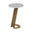 Plateau de table d'appoint en métal sculpté à base dorée Boho Glam métallique pour le bureau du salon - 23 po blanc et or