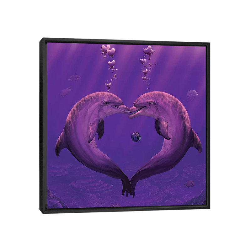 Sea Of Hearts by Vincent Hie - Print on Canvas, Black Framed, 93.98 cm H x 93.98 cm W
