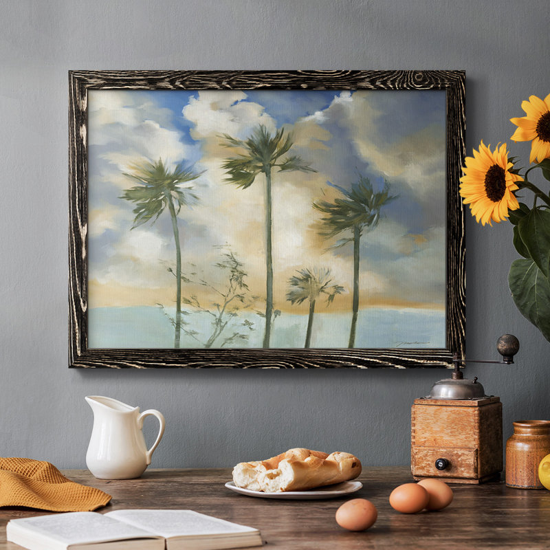 «Palmiers dans le vent», reproduction sur toile, Noir, H 14 po x l 20 po x P 1,5 po
