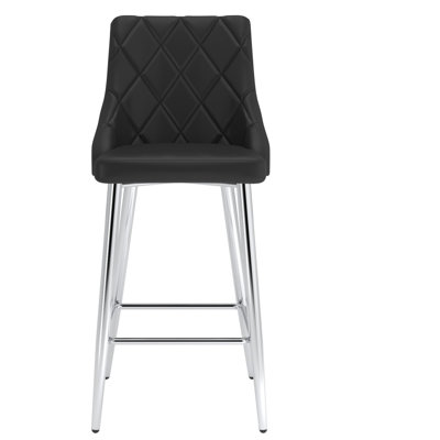 Tabouret de comptoir 26 po Bella, ensemble de 2, en noir