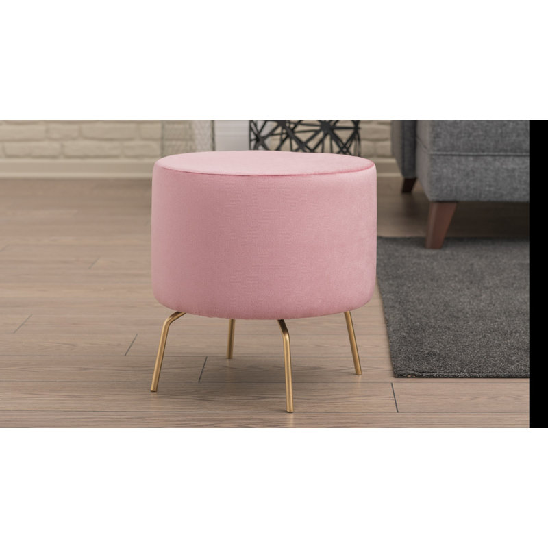 Repose-pieds rond 15,7 po, Mélange de polyester rose