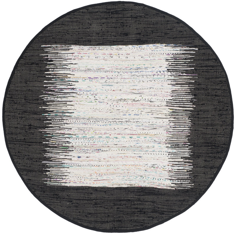 Tapis en coton tissé à la main Paynter, Rond 4 pi