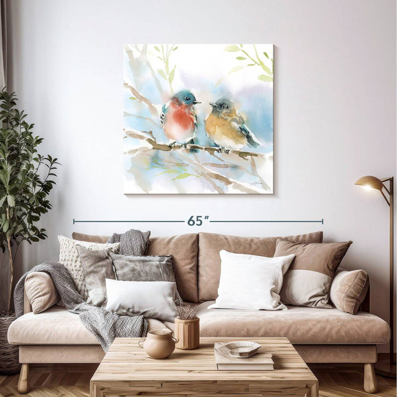 Brampt Bluebird Pair In Spring, 39" H x 39" W