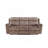Zubaida Two Tone Chocolate Velvet Recliner Sofa W/USB Port & Drop Down Table