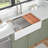 30"L x 20"W Ceramic Workstation Kitchen Sink Single Basin Farmhouse Apron Sink with Bottom Grid-125018729-125018725