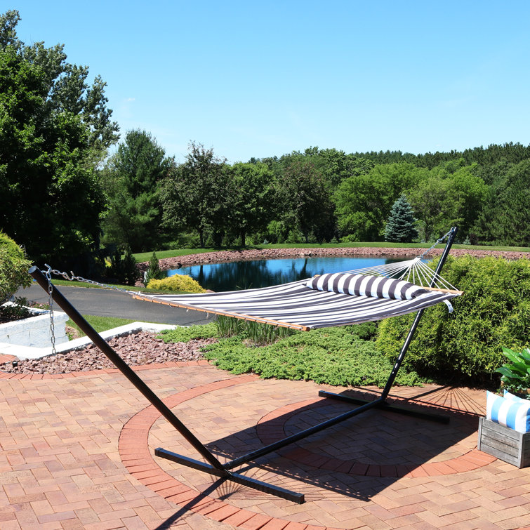 Mullin 2-Person Quilted Spreader Bar Hammock with Stand