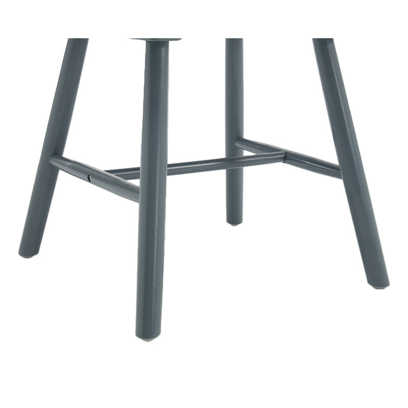 Candance Solid Wood Windsor Back Side Chair, Gray