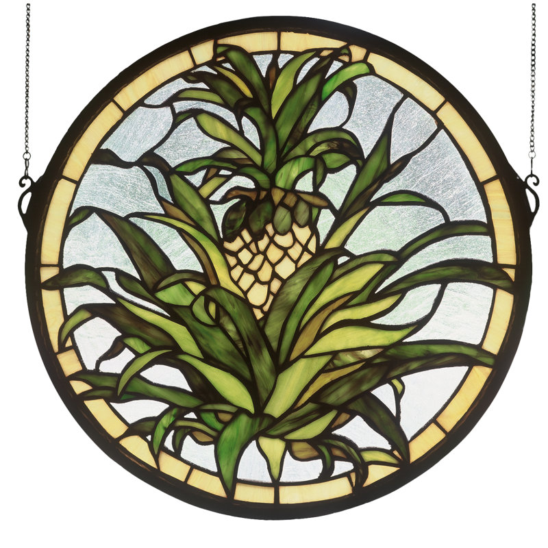 Vitrail en verre coloré 16 po x H 16 po