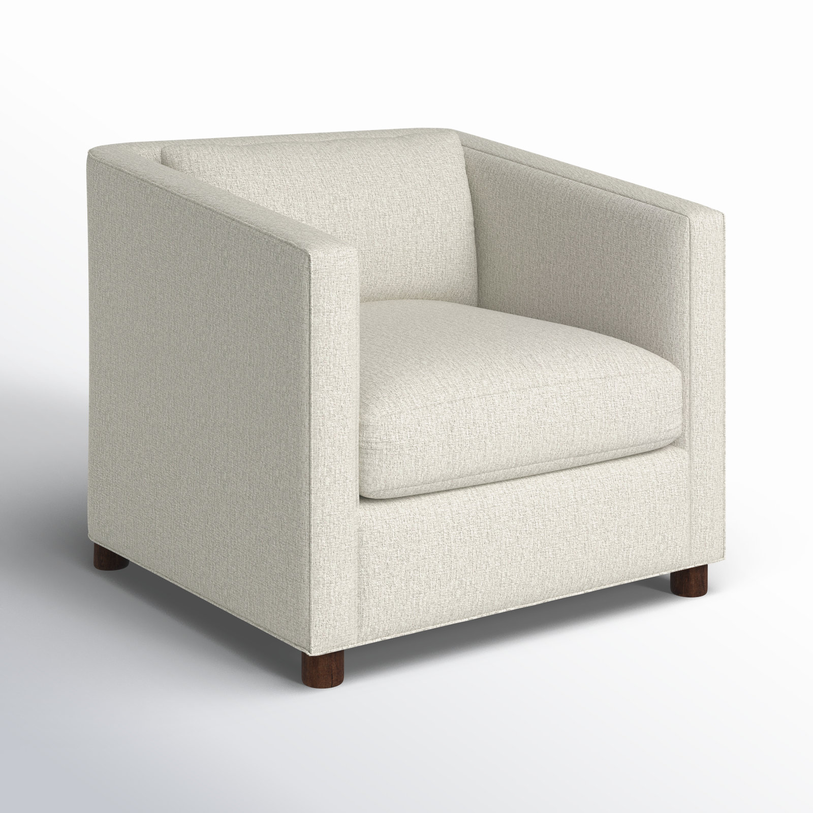 Emilie Upholstered Chair and a Half, Nomad Snow Crypton® Chenille, Walnut