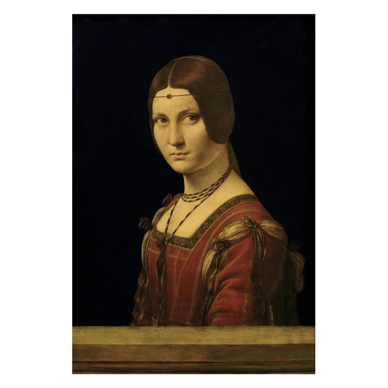 Portrait d'une femme de la cour de Milan par Leonardo Da Vinci - Estampe numérique, H 28 po x l 22 po