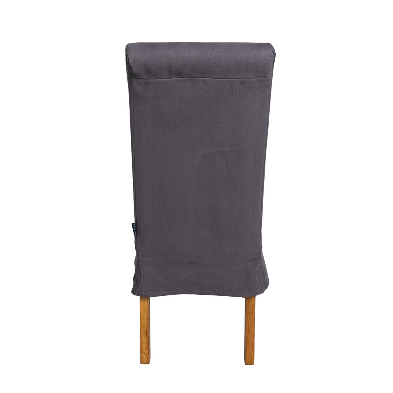 Gallego 47cm H Cotton Upholstered Side Chair, Dark Gray