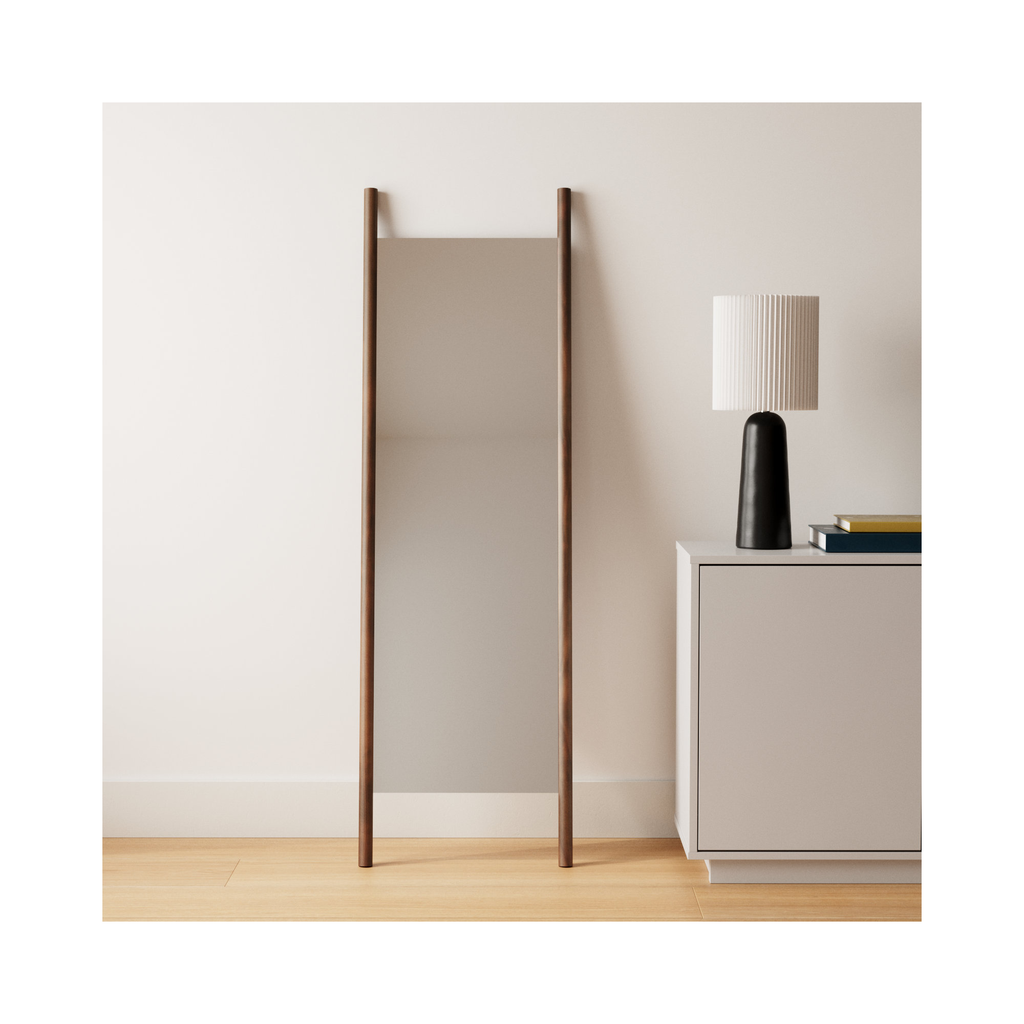 Parkman Full-Length Solid and Manufactured Wood Frame Mirror , Brown