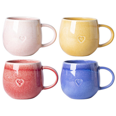  ALOFMO 4 Piece Stoneware Coffee Mugs